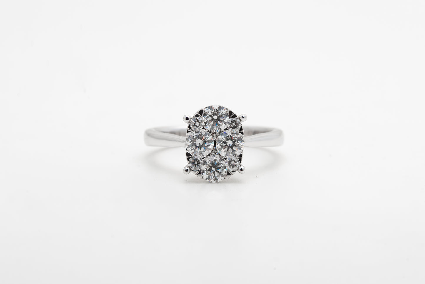 1ct Oval Cluster Engagement Ring
