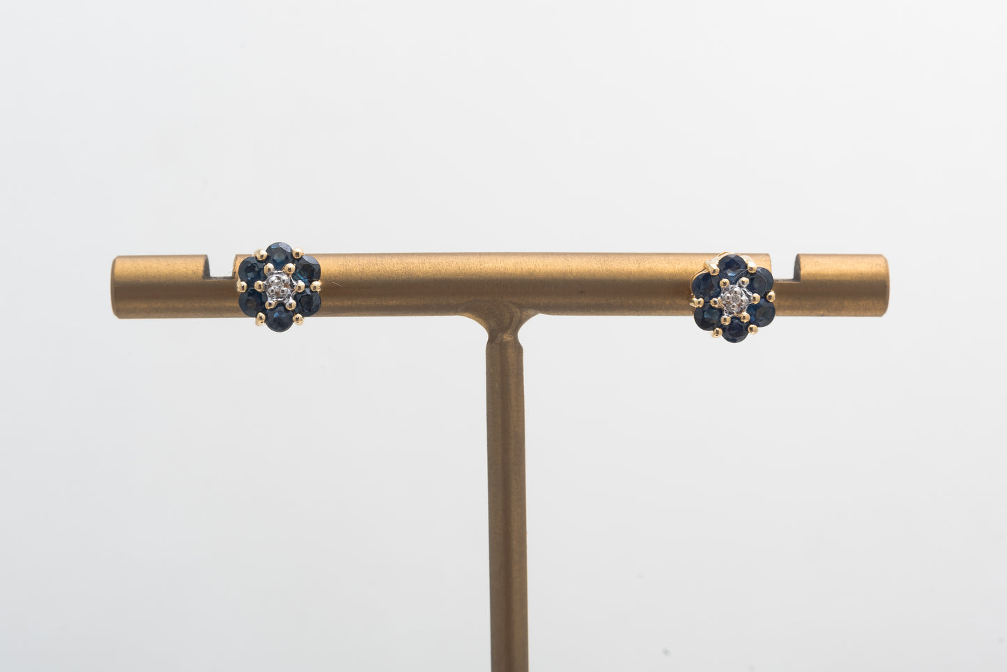 Sapphire Flower Cluster Studs