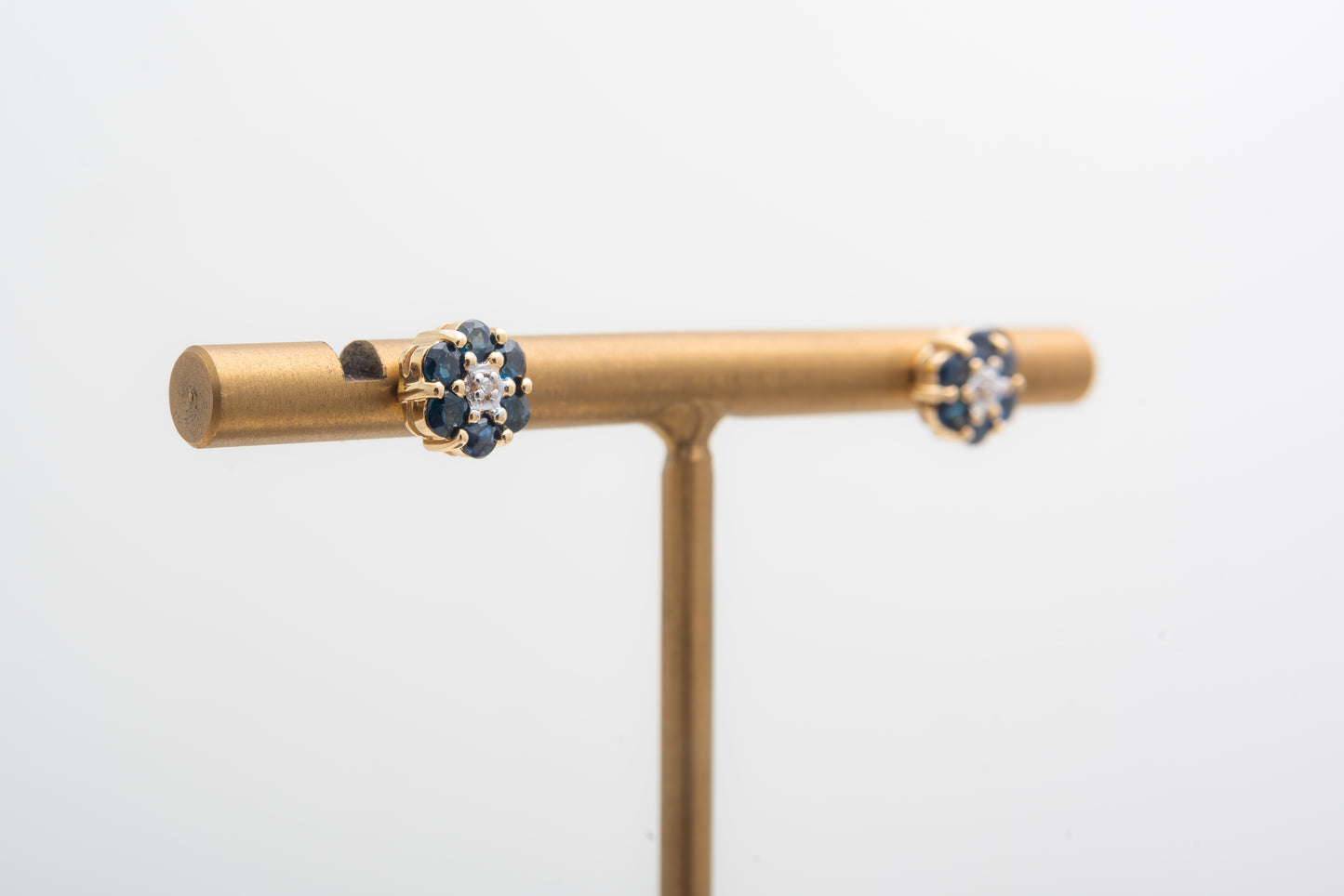Sapphire Flower Cluster Studs