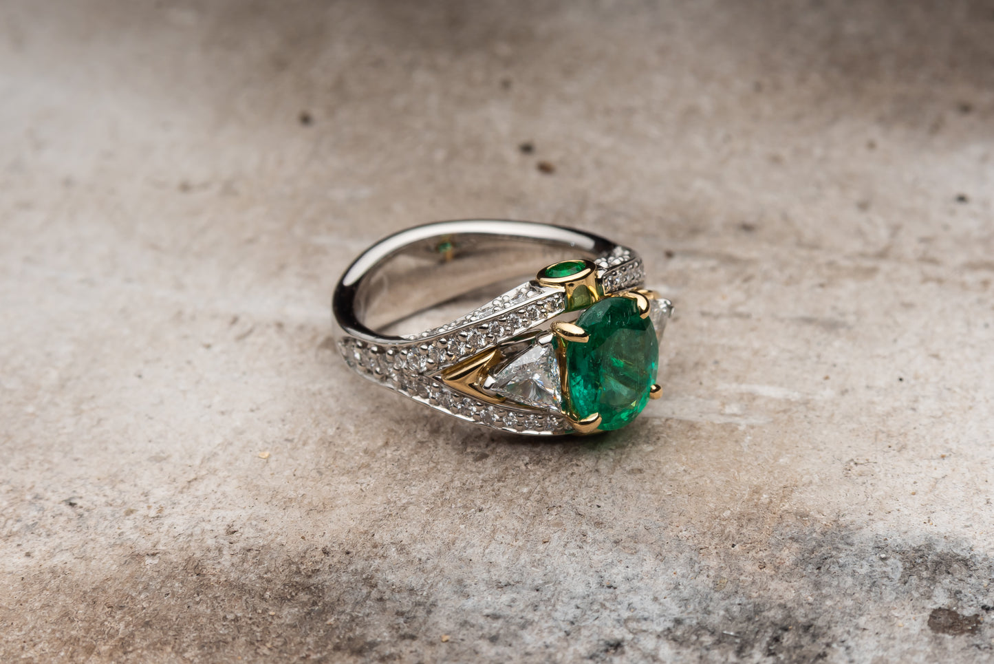 Zambian Emerald and Diamond Ring