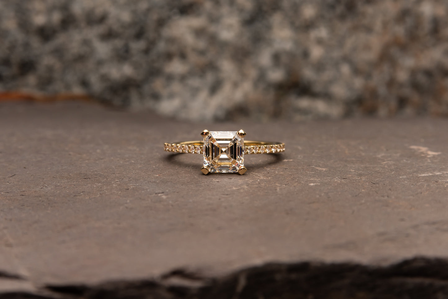 Lab Grown 2ct Asscher Cut Engagement Ring