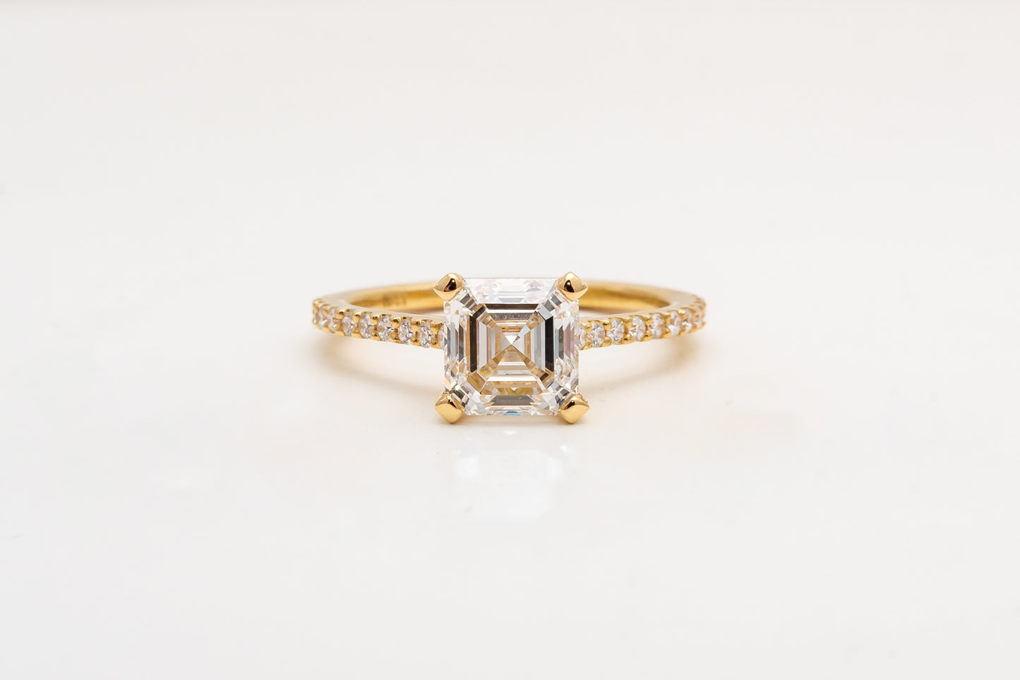 Lab Grown 2ct Asscher Cut Engagement Ring