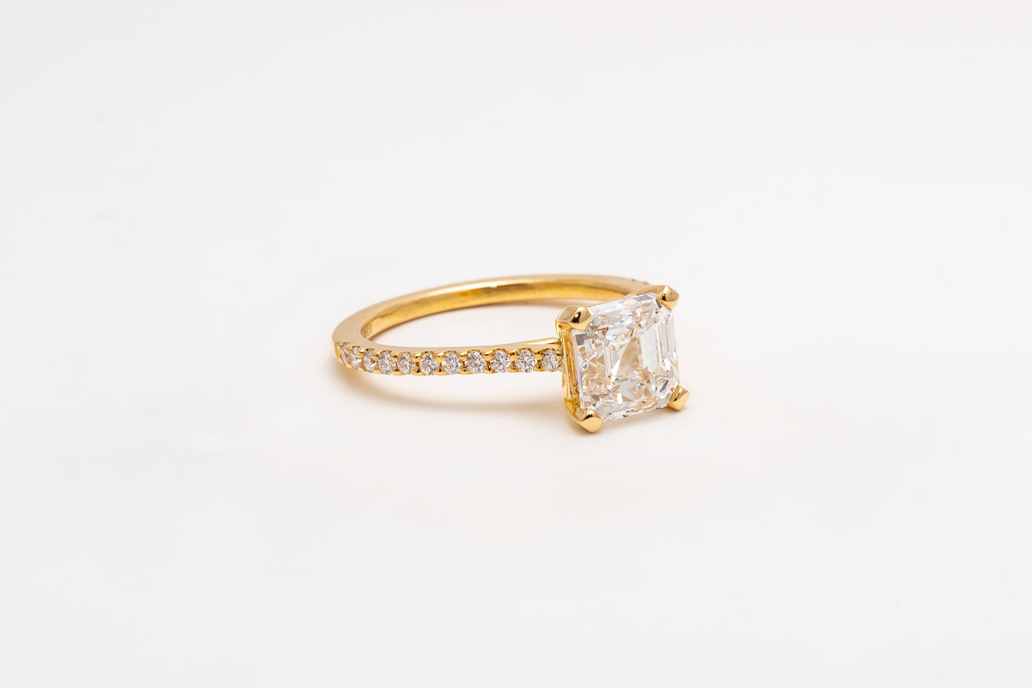Lab Grown 2ct Asscher Cut Engagement Ring
