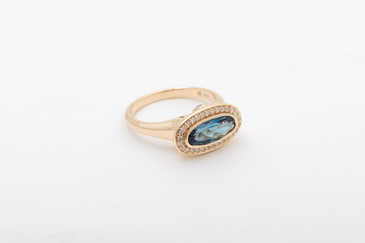 London Blue Topaz And Diamond Ring