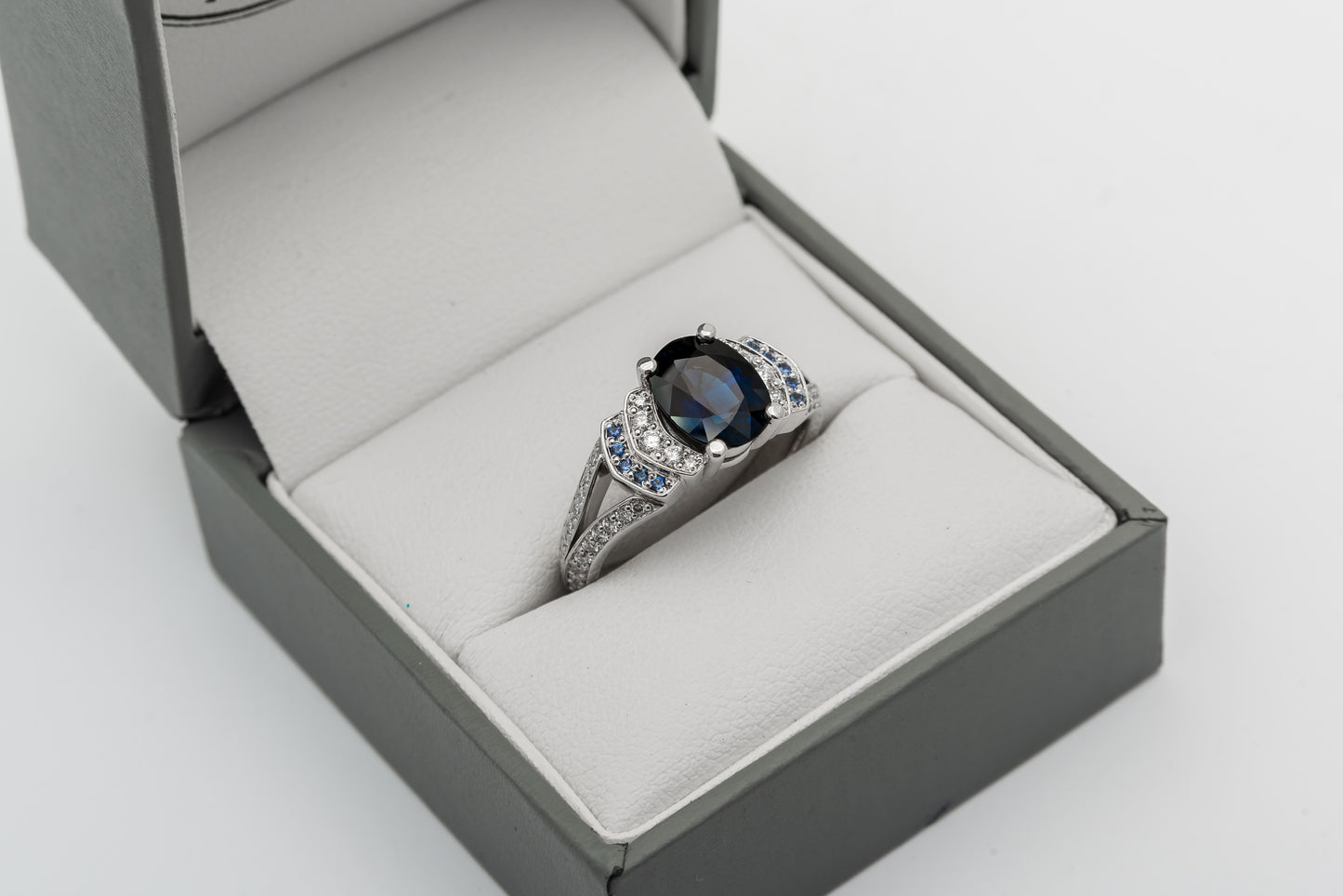 Sapphire And Diamond Art Deco Ring