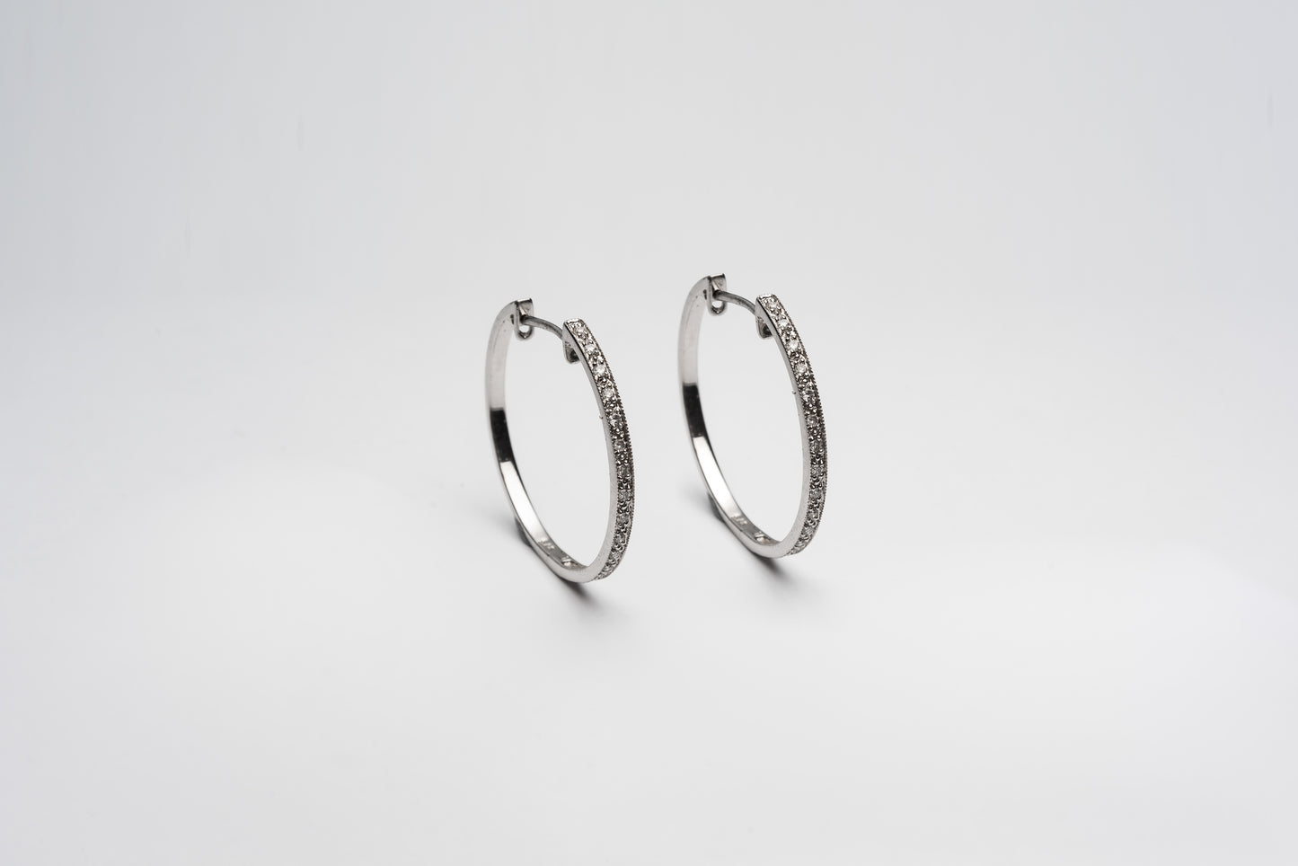 Diamond Set Hoop Earrings