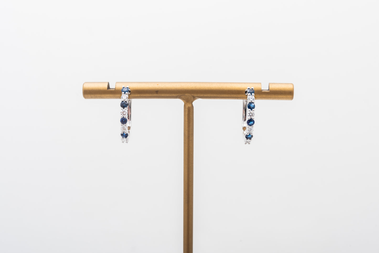 Sapphire And Diamond Hoops