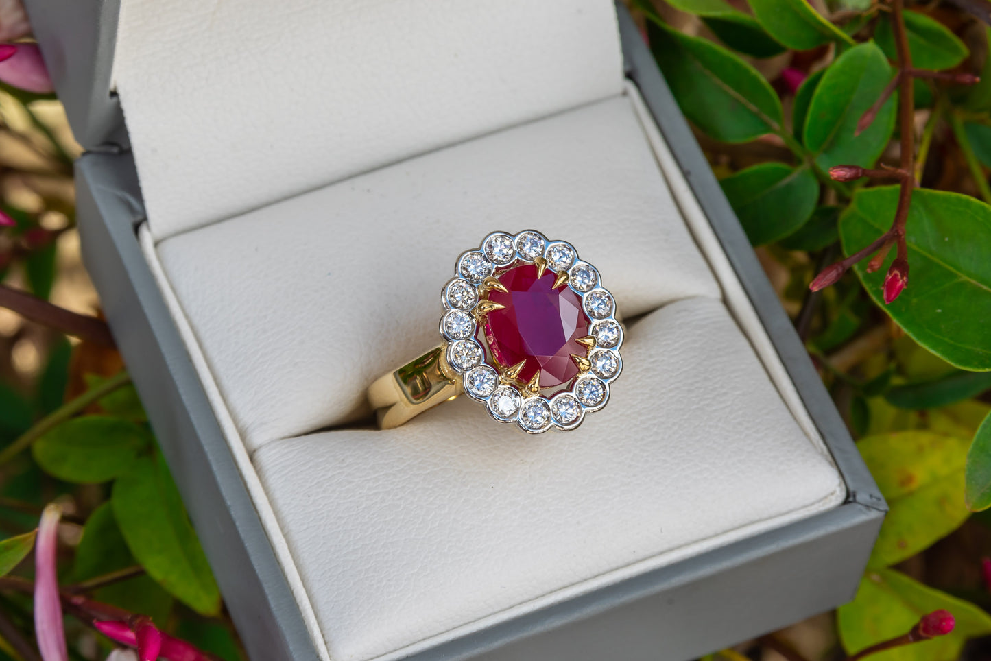 Ruby And Diamond Cluster