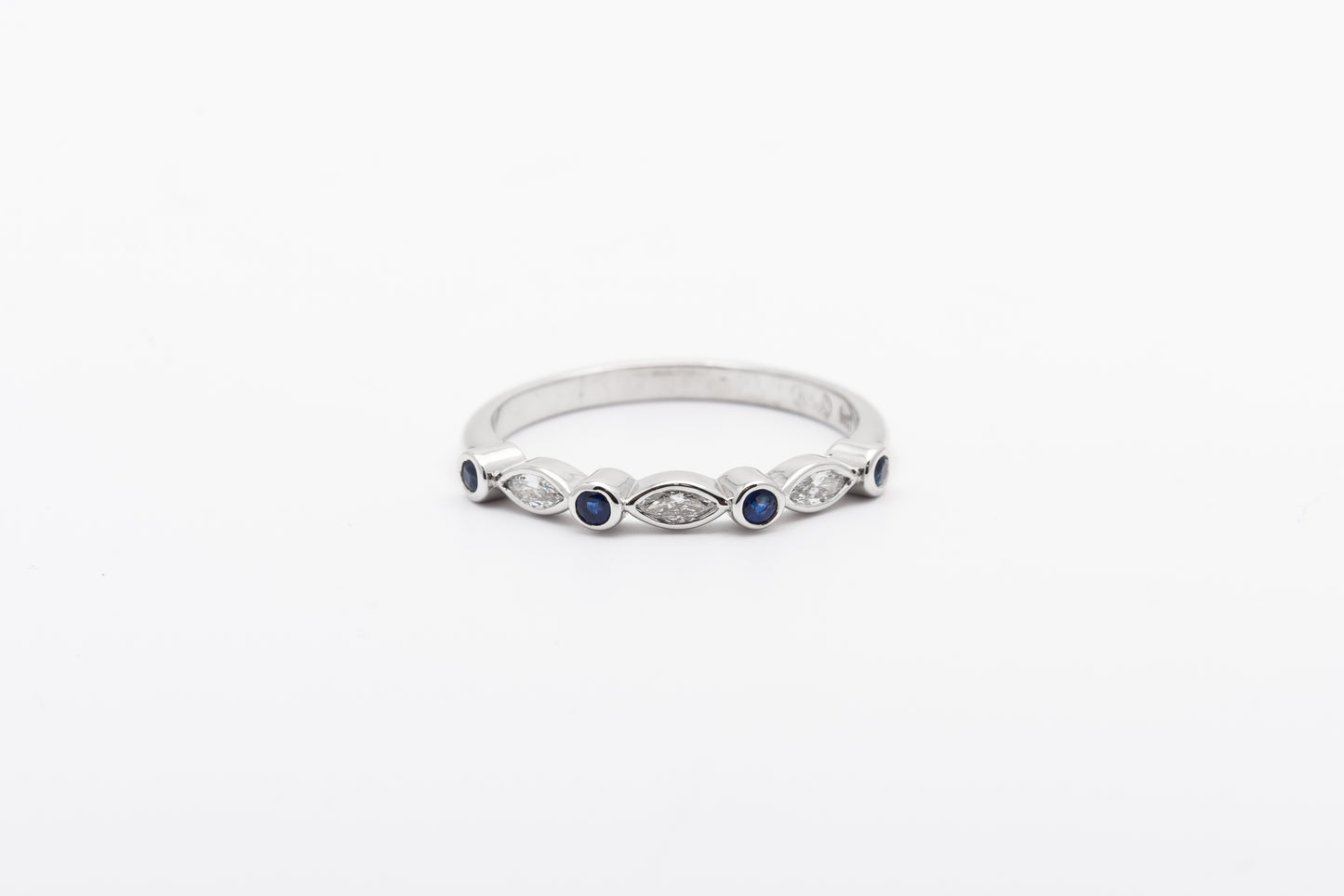 Sapphire And Marquise Diamond Band