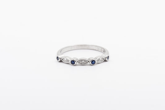 Sapphire And Marquise Diamond Band