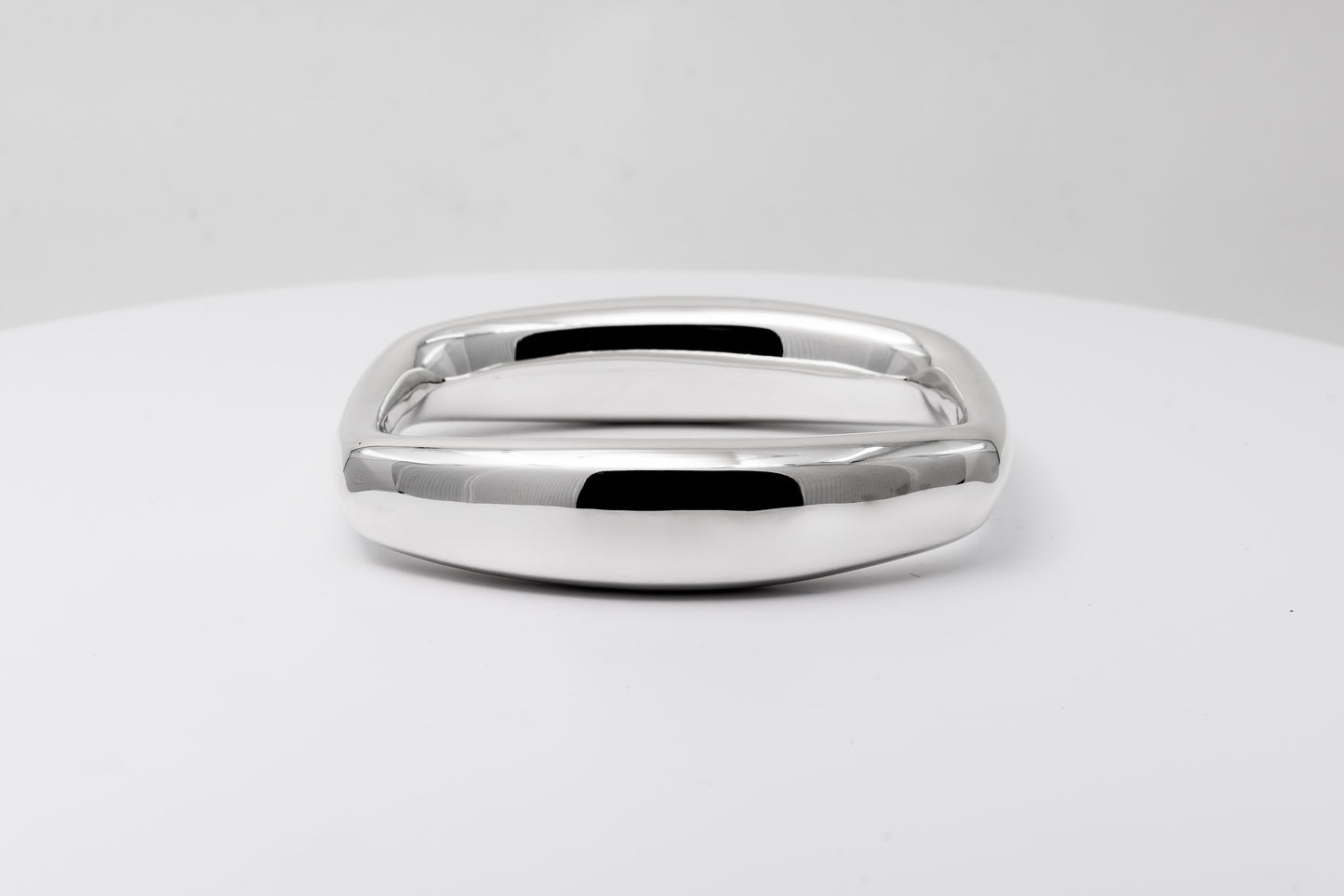 Cushion Shaped Silver Bangle