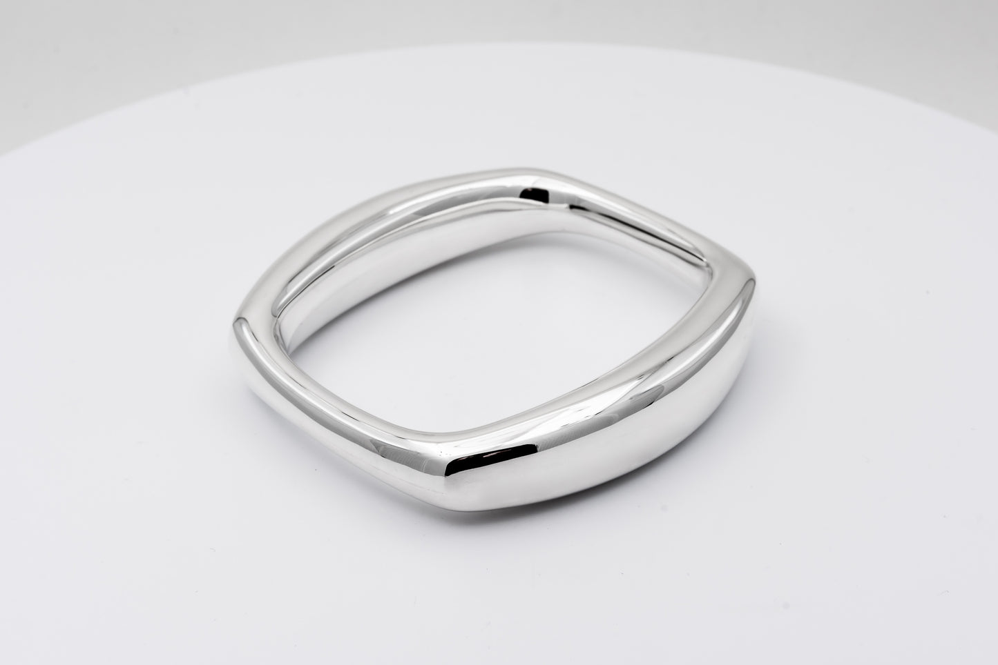 Cushion Shaped Silver Bangle
