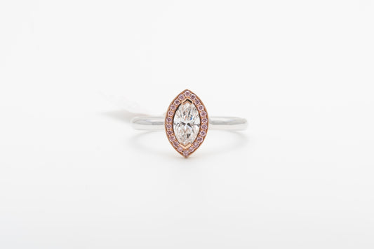 Marquise Diamond Engagement Ring With Argyle Pinks