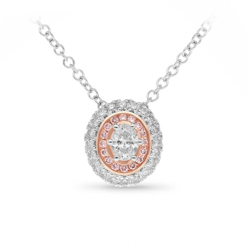 Argyle Pink Diamond Oval Halo Pendant