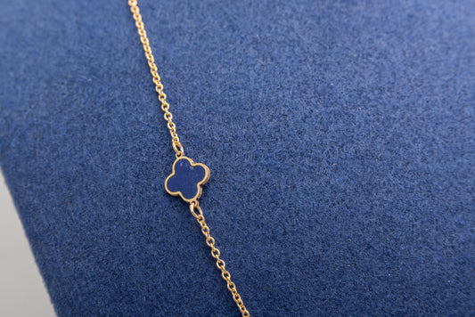 Blue Clover Necklace