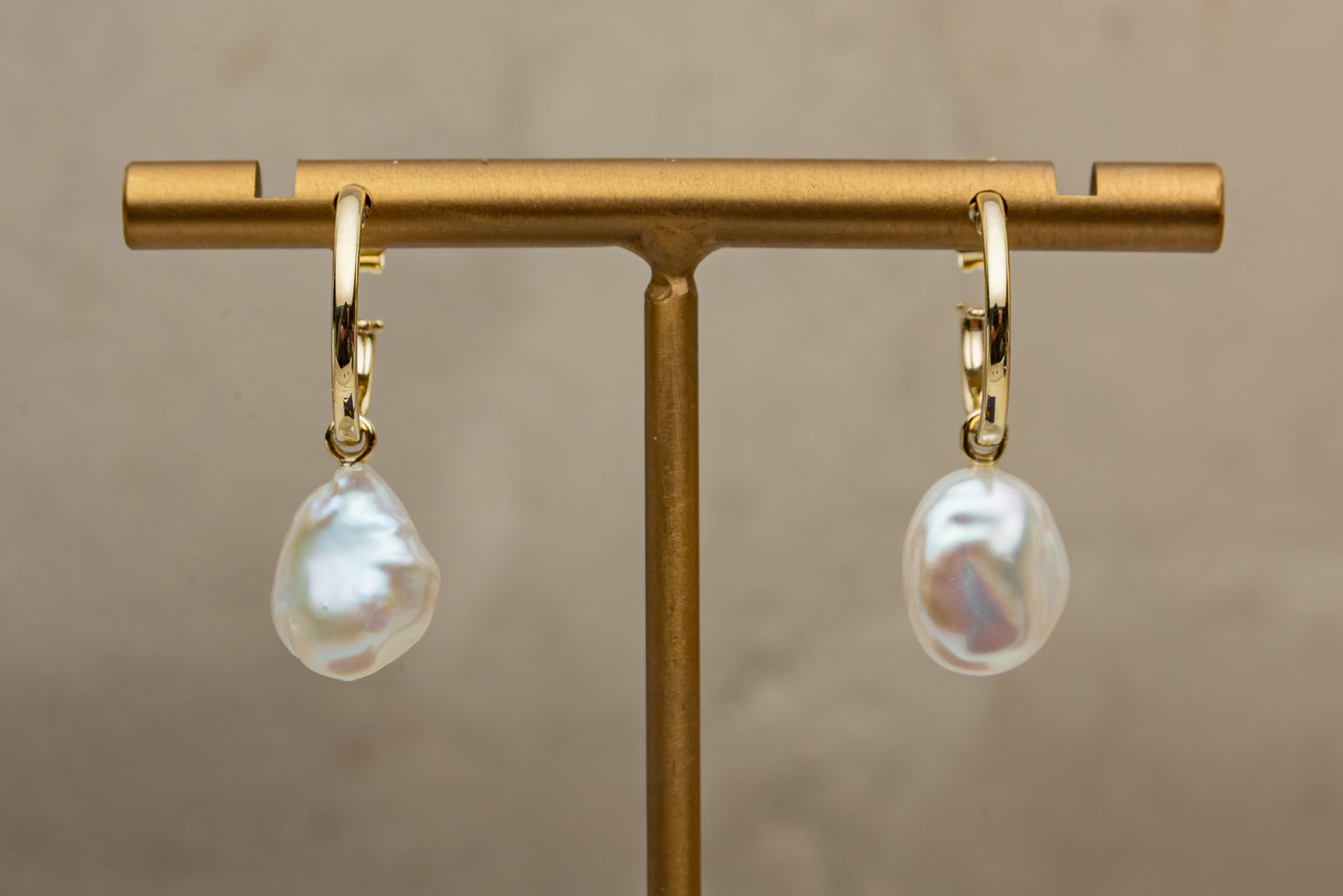 9ct Keshi Pearl Hoop Earrings
