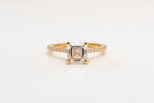 Lab Grown 2ct Asscher Cut Engagement Ring