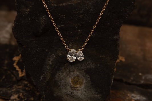 Oval And Pear Cut Diamond Necklace