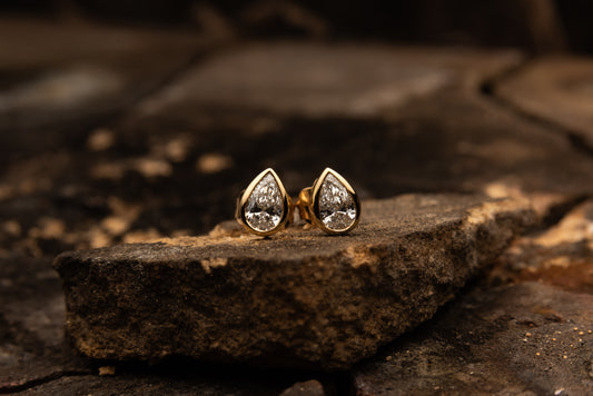 Pear Cut Diamond Studs