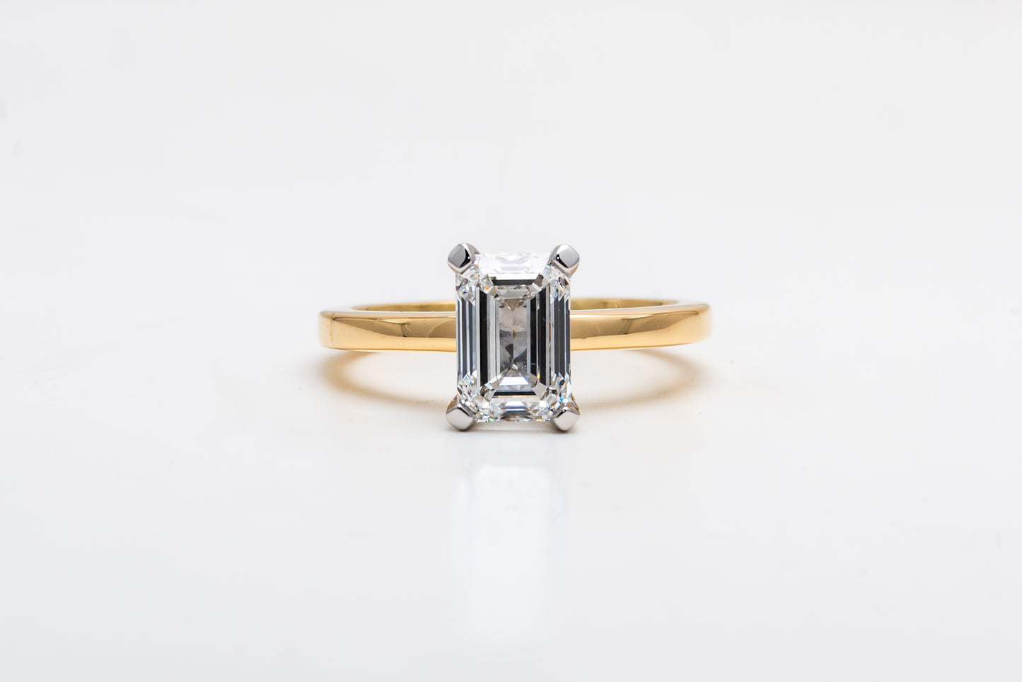 Lab Grown 2ct Emerald Cut Engagement Ring