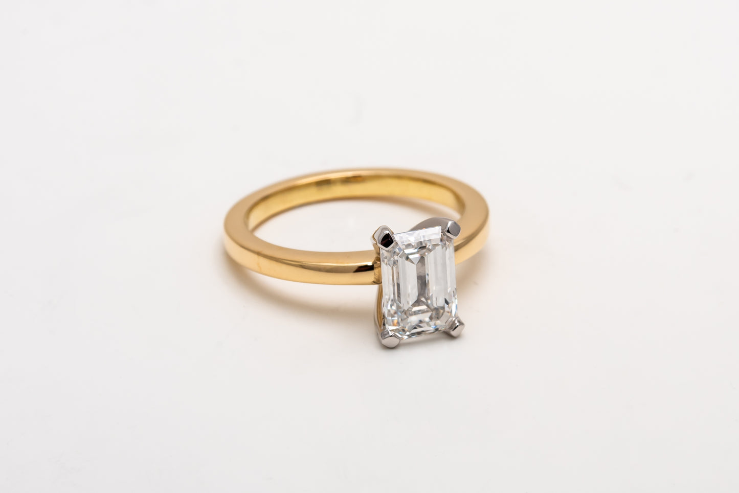 Lab Grown 2ct Emerald Cut Engagement Ring