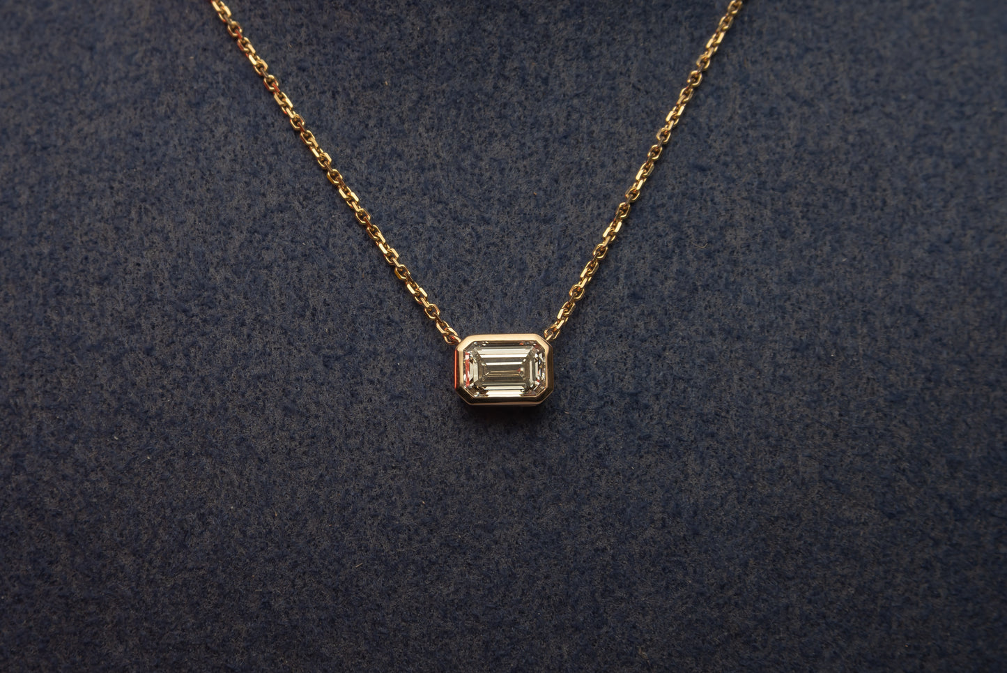 1.04ct Emerald Cut Lab Diamond East to West Pendant