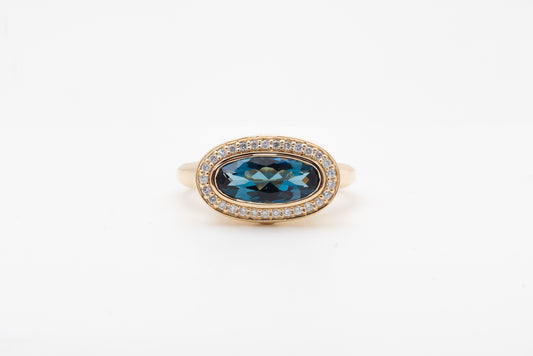 London Blue Topaz And Diamond Ring