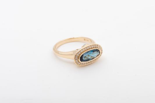 London Blue Topaz And Diamond Ring