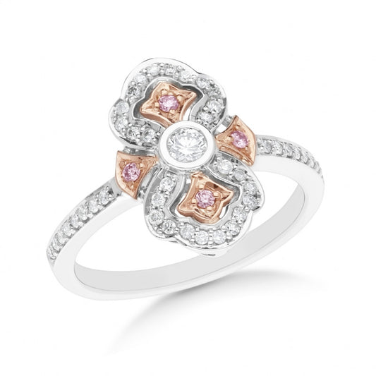 Art Deco Argyle Pink Diamond Ring