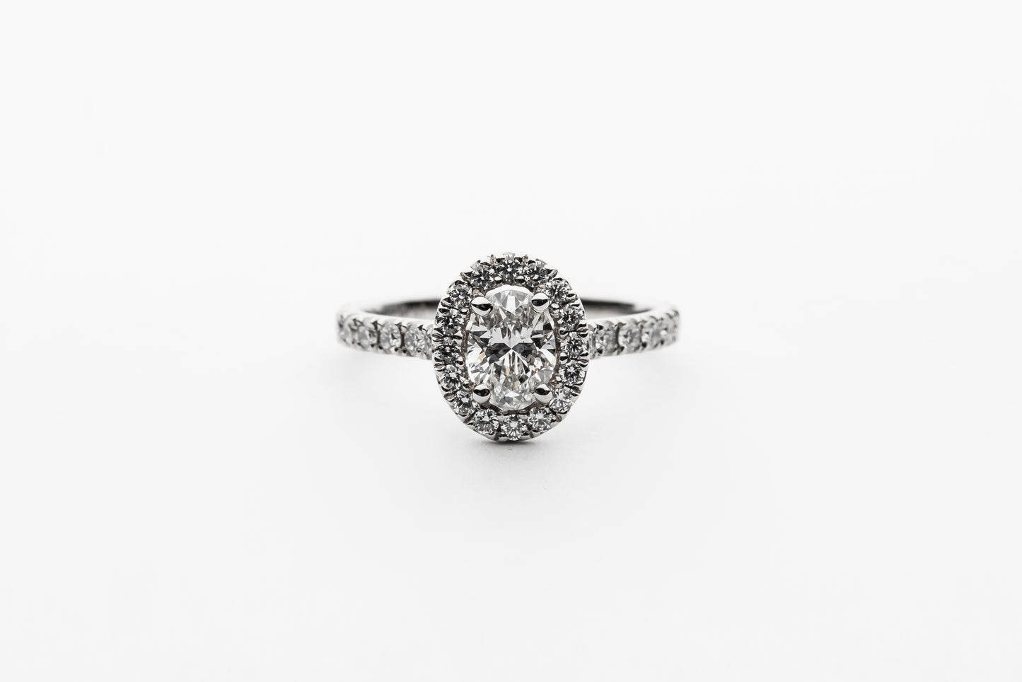 0.50ct Oval Cut Halo Engagement Ring