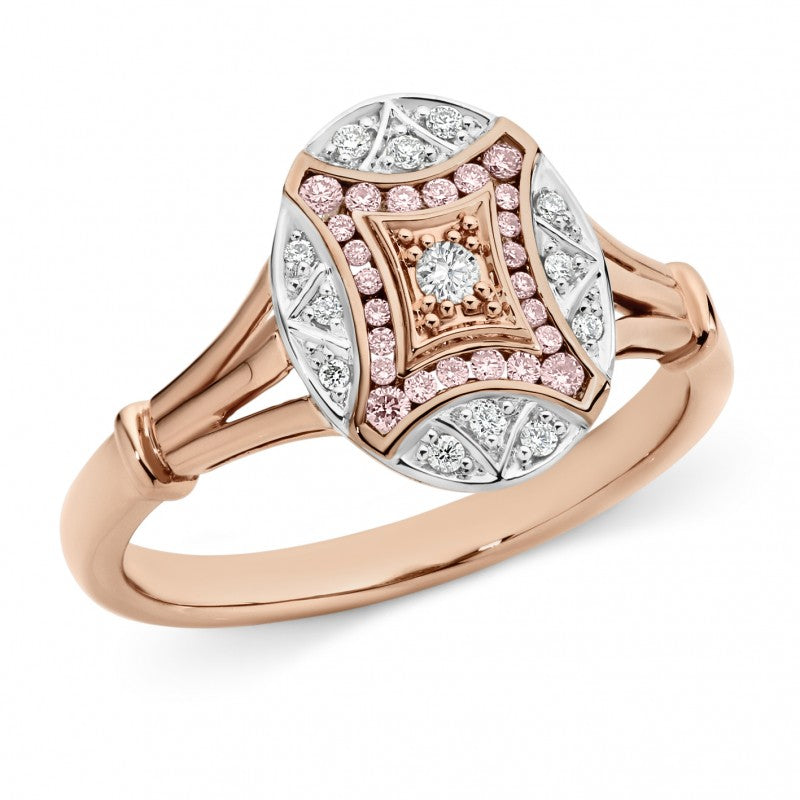 Oval Pink Diamond Ring