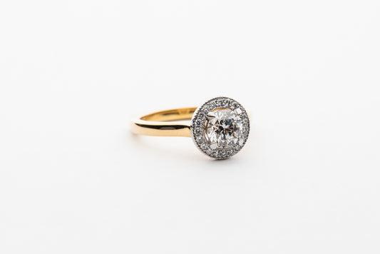 0.90ct Diamond Halo Engagement Ring