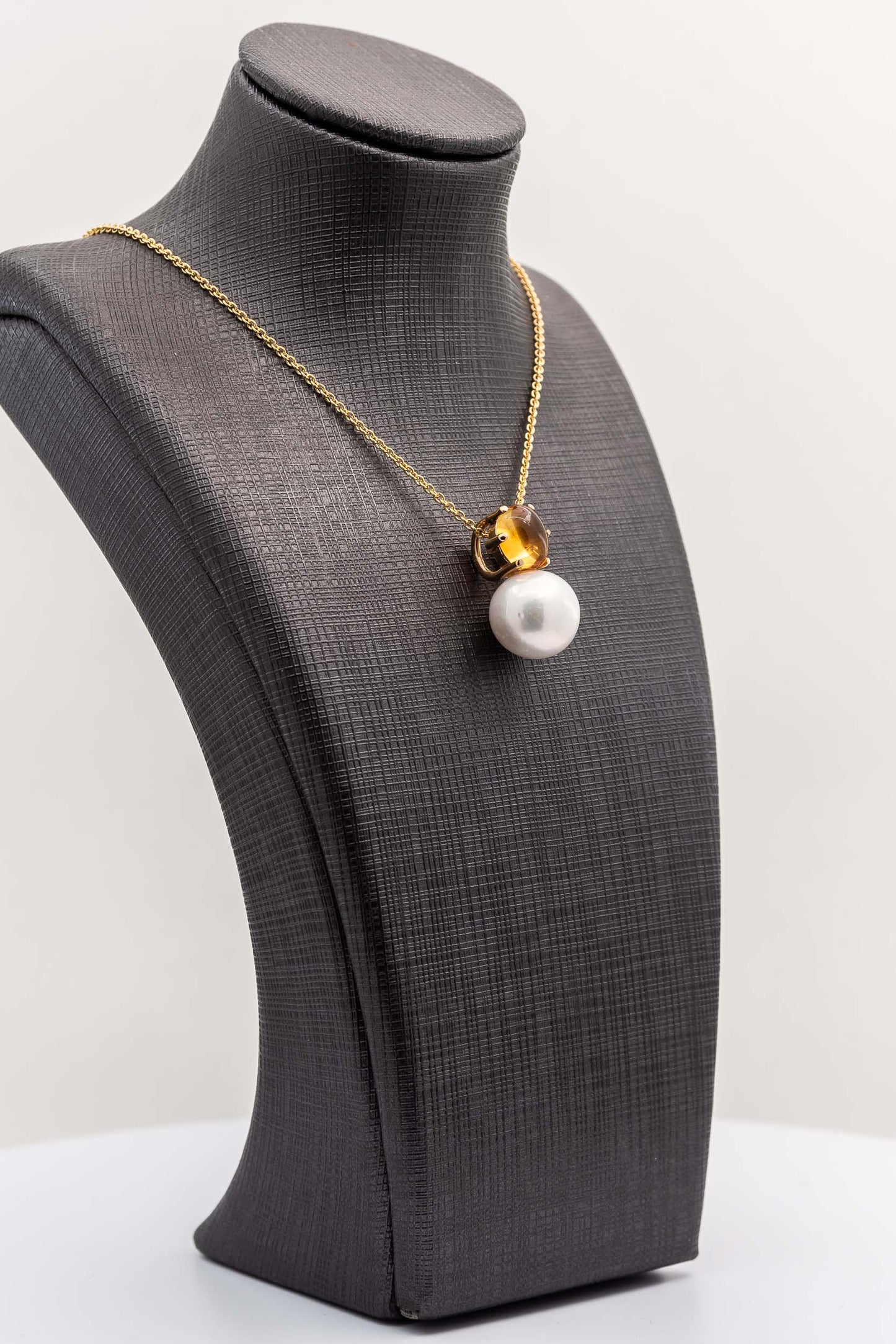 Citrine And Pearl Pendant