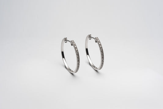 Diamond Set Hoop Earrings