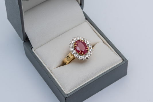 Ruby And Diamond Cluster
