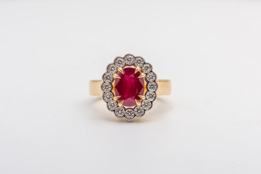 Ruby And Diamond Cluster