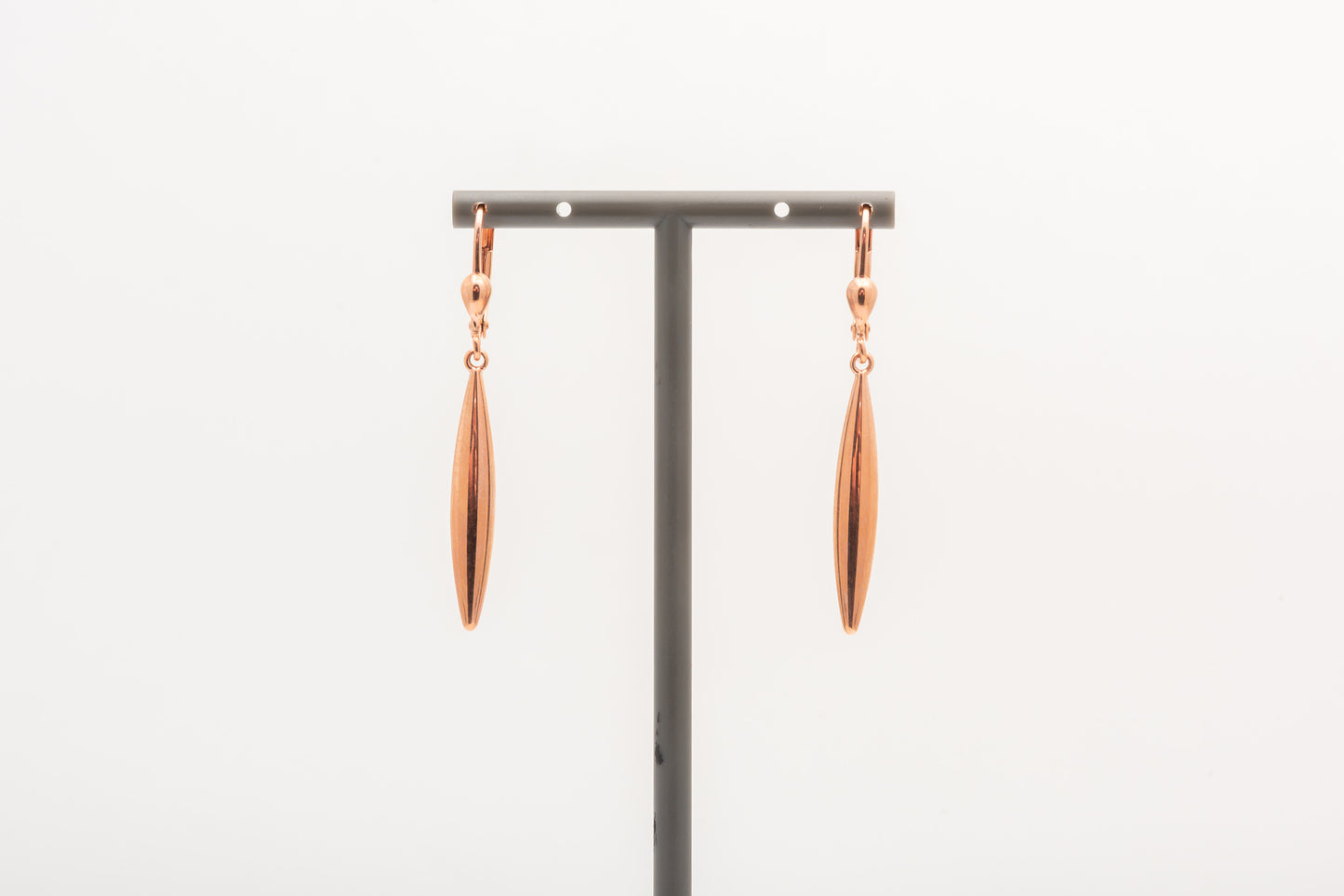 Long Rose Gold Drop Earrings