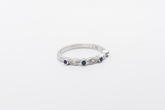 Sapphire And Marquise Diamond Band