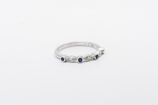 Sapphire And Marquise Diamond Band
