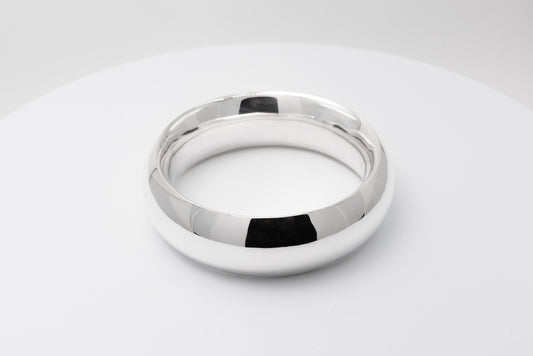 24mm Half Round Silver Bangle