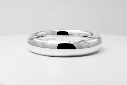 15mm Half Round Silver Bangle