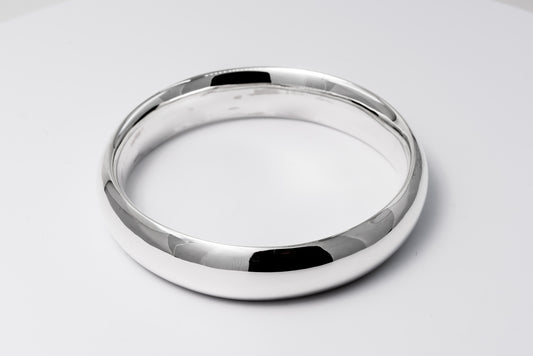 15mm Half Round Silver Bangle