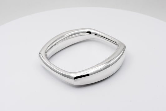 Cushion Shaped Silver Bangle