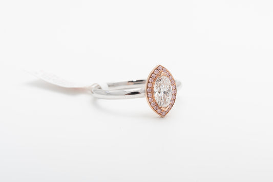 Marquise Diamond Engagement Ring With Argyle Pinks