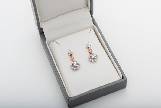 Floral Argyle Pink Diamond Earrings