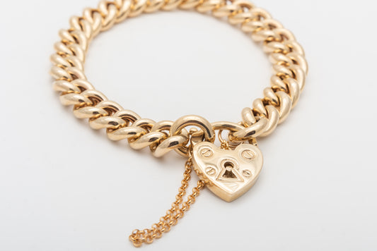 9ct Curb Link Padlock Bracelet