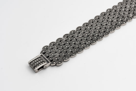 Heavy Link Marcasite Bracelet