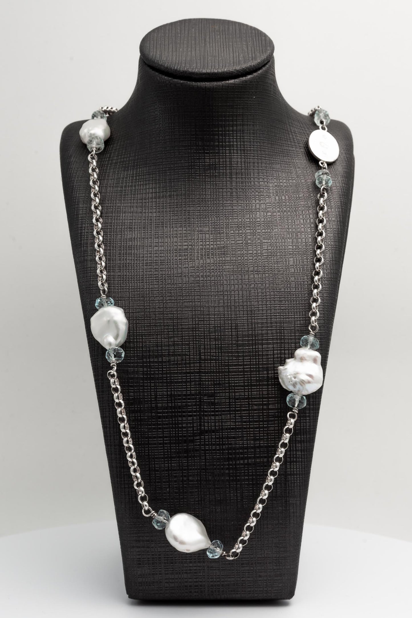 Pearl And Aquamarine Chain