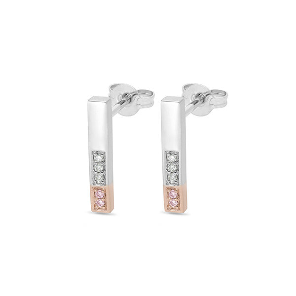 Argyle Pink Diamond Long Bar Earrings
