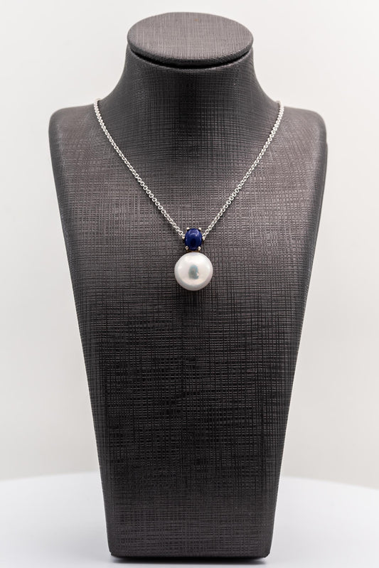 Lapis And Pearl Pendant